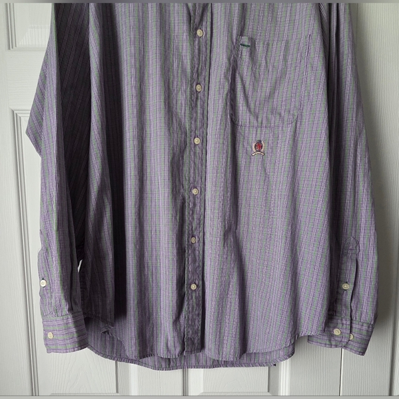 Men's Purple Striped Button-Down Shirt - Picture 8 of 15